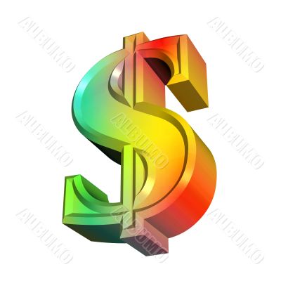 3d dollar symbol