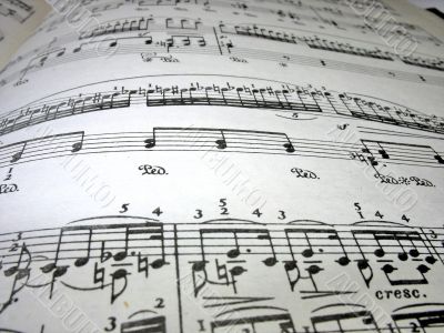 Close-up musical notes
