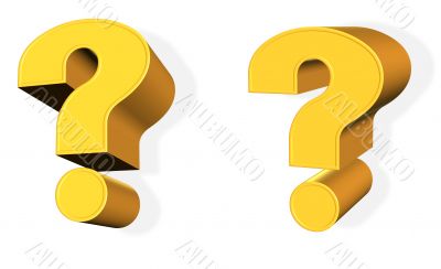 Golden 3d Question Mark