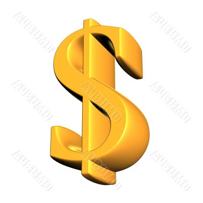 3d dollar symbol