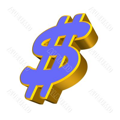 3d dollar symbol