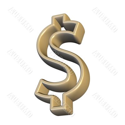 3d dollar symbol