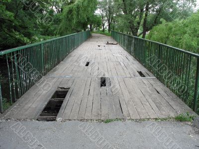 The old wooden foot bridge