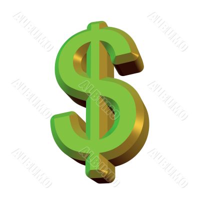 3d dollar symbol