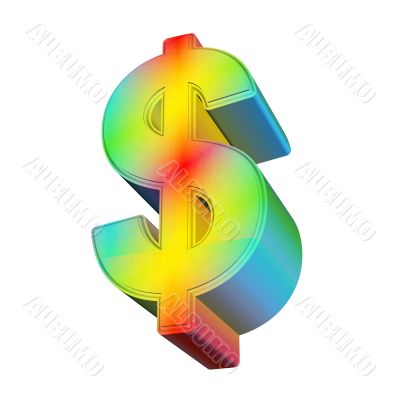 3d dollar symbol