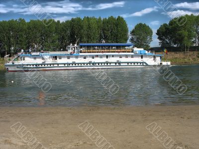 Passenger ship on river