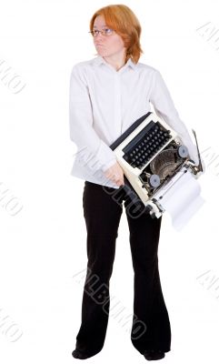 Woman with a typewriter