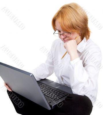 Girl working on the laptop