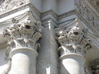 Ancient columns architectural design of engraving elements