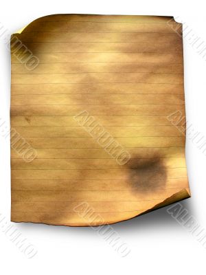 Old lined burned paper