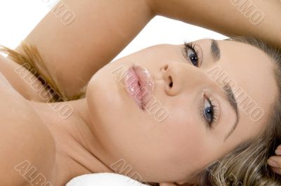 close up of female face