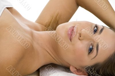 sexy blonde woman laying