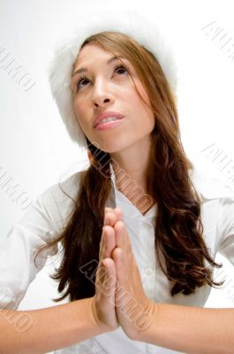 beautiful female praying