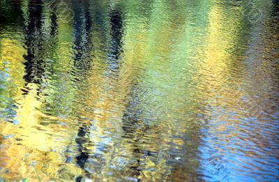 Autumn reflection background in Renoir style