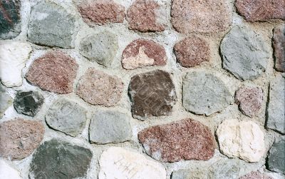Multicolored stone wall