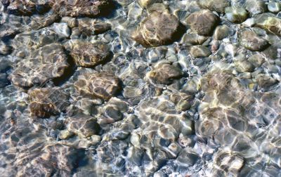Stones under water