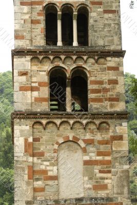 Belfry of church in Romanesque style
