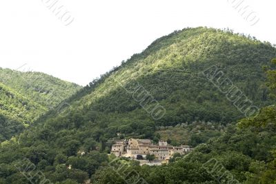 Old village on the hills near Spoleto