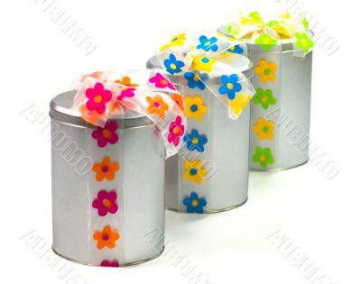 tree beautiful metal gift boxes