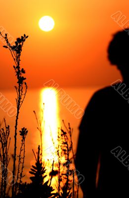 Sunset and Boy
