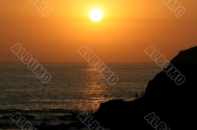 Sunset and Cliffs with People