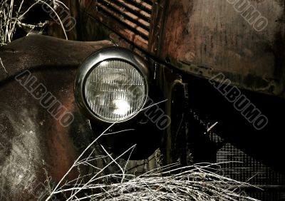 Headlight on Abandoned Truck