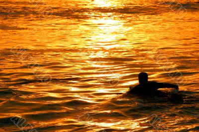 Surfer with Sunset