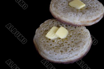 buttered crumpets