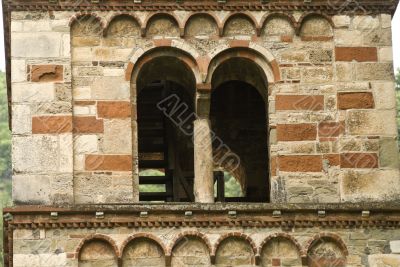 Belfry of church in Romanesque style