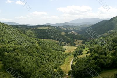Old village on the hills near Spoleto