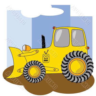 Cartoon bulldozer 2