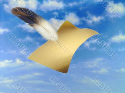 Flying Paper And A Feather
