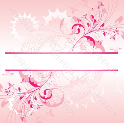 Floral background with a frame for a text.