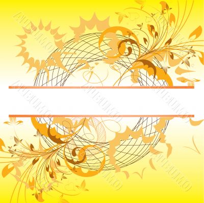 Floral background with a frame for a text.