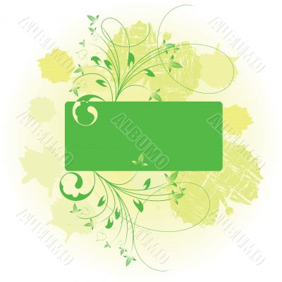 Floral background with a frame for a text.