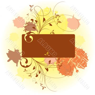 Floral background with a frame for a text.