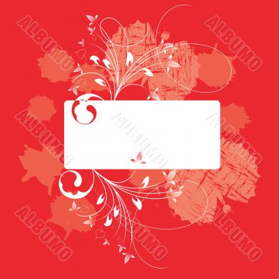 Floral background with a frame for a text.