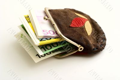 Purse full of euros
