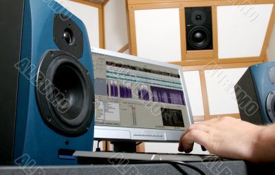 work in audio studio