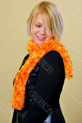 Blond Woman with a Orange Scarf