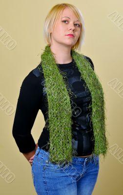 Blond Woman with a Green Scarf