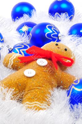 Gingerbread Man with Blue Decorations