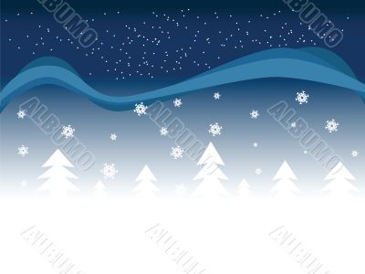 Snow and trees background 2