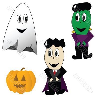 Halloween cartoon characters