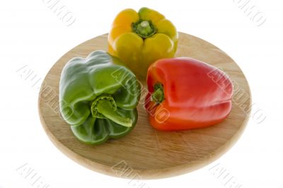 Peppers in three colors