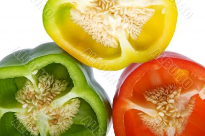Peppers in three colors