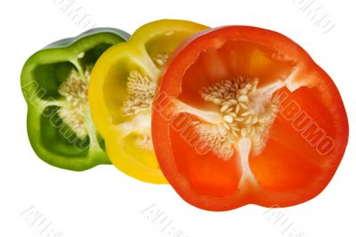 Peppers in three colors