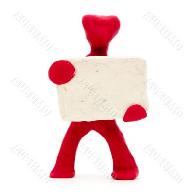 Abstract little man with billboard