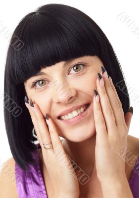 Beautiful young woman close up