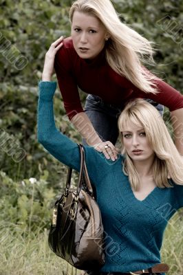 Happy fashion sisters